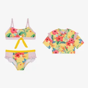 Teen Girls Yellow Bikini Set (UPF 50+)