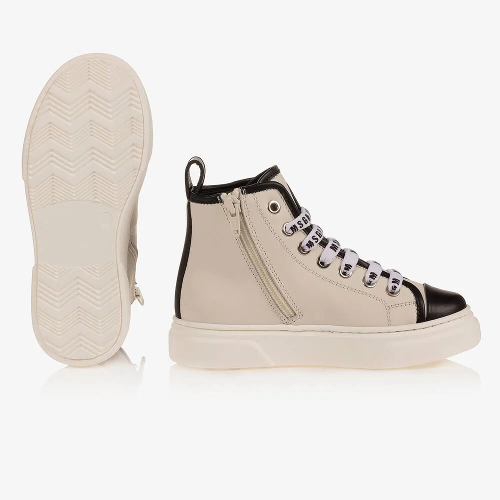 Teen Ivory High-Top Trainers