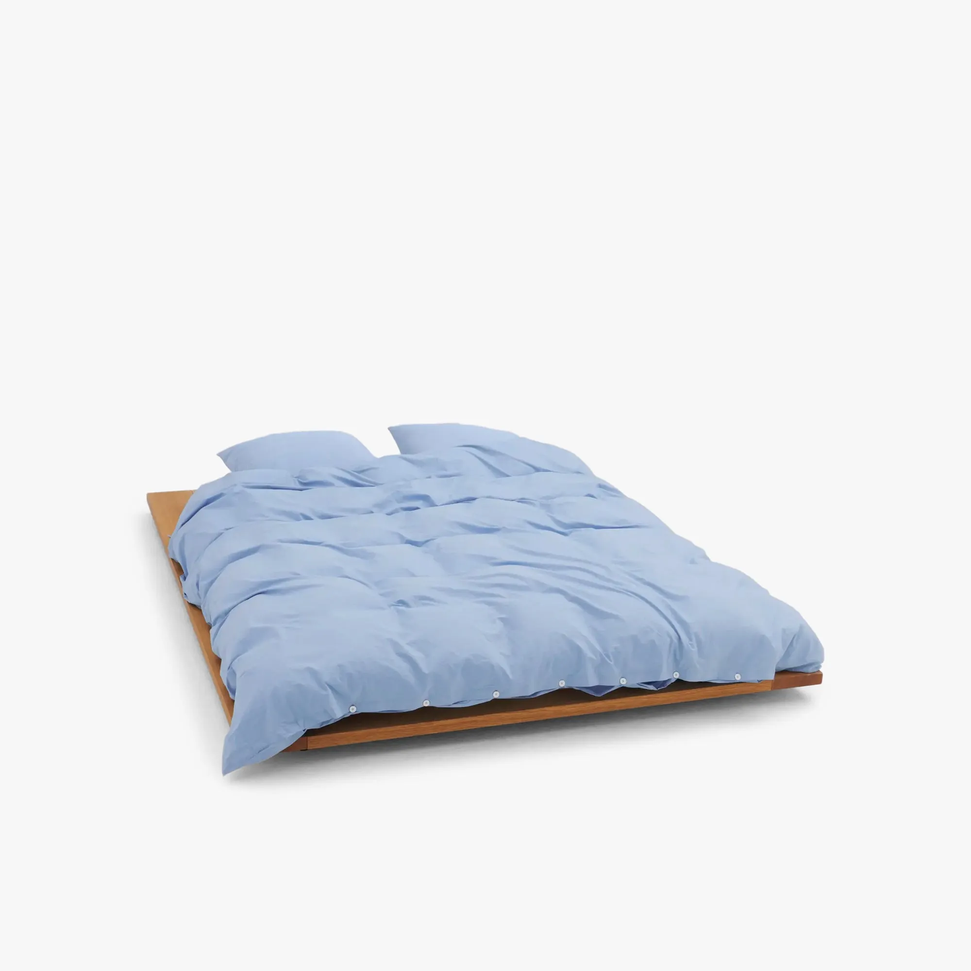 Tekla Cotton Percale Pillowcase / Island Blue