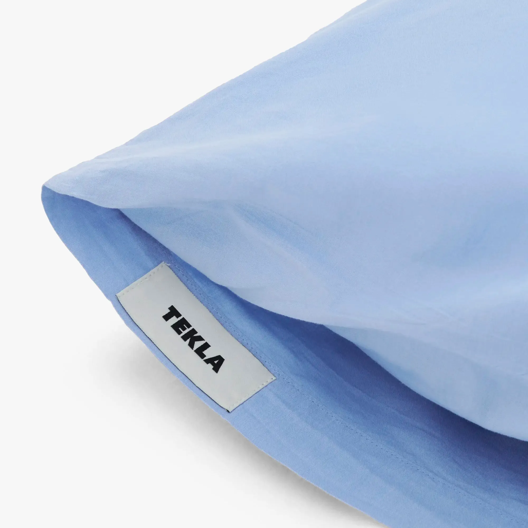 Tekla Cotton Percale Pillowcase / Island Blue