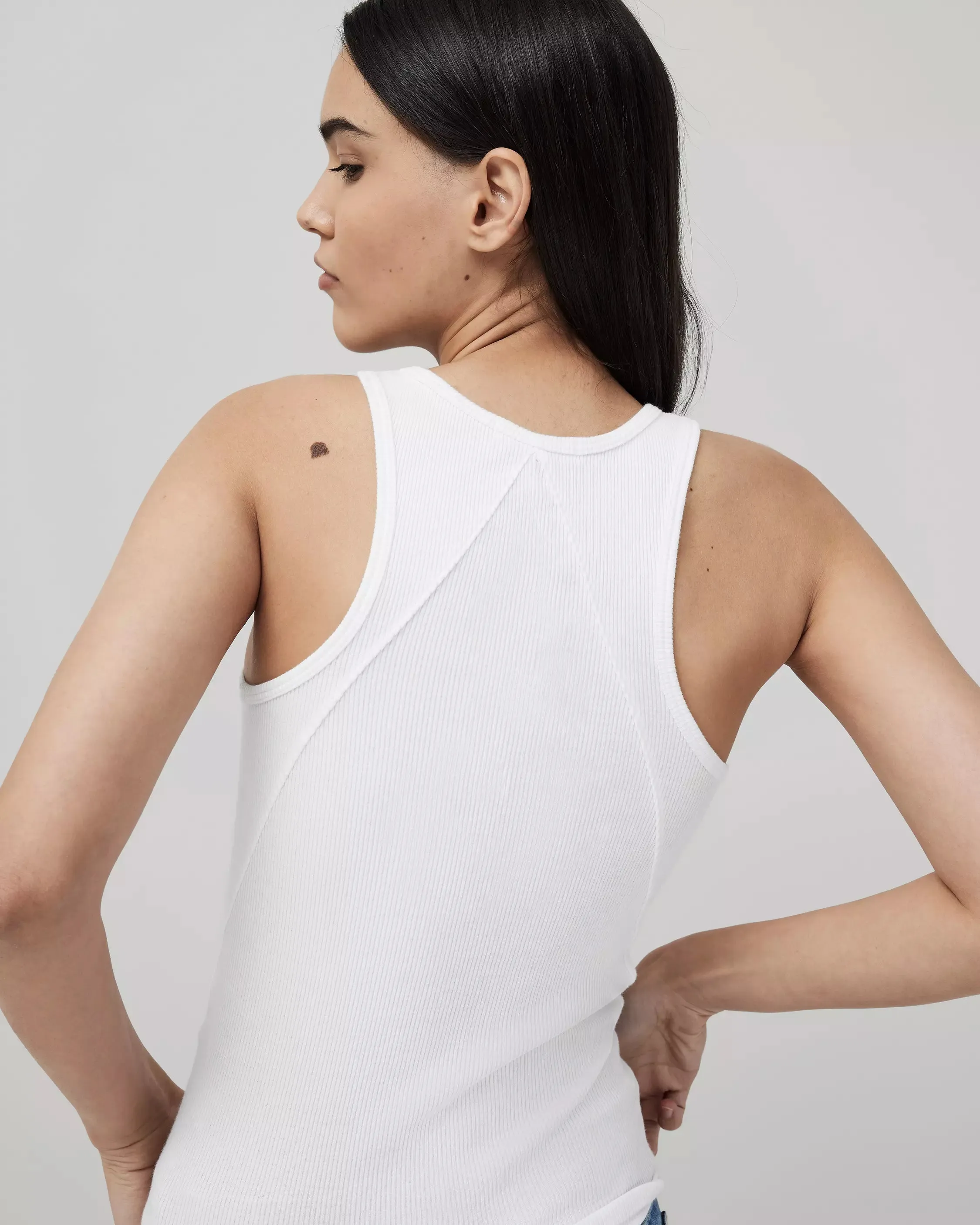 The Essential Rib Tank - White