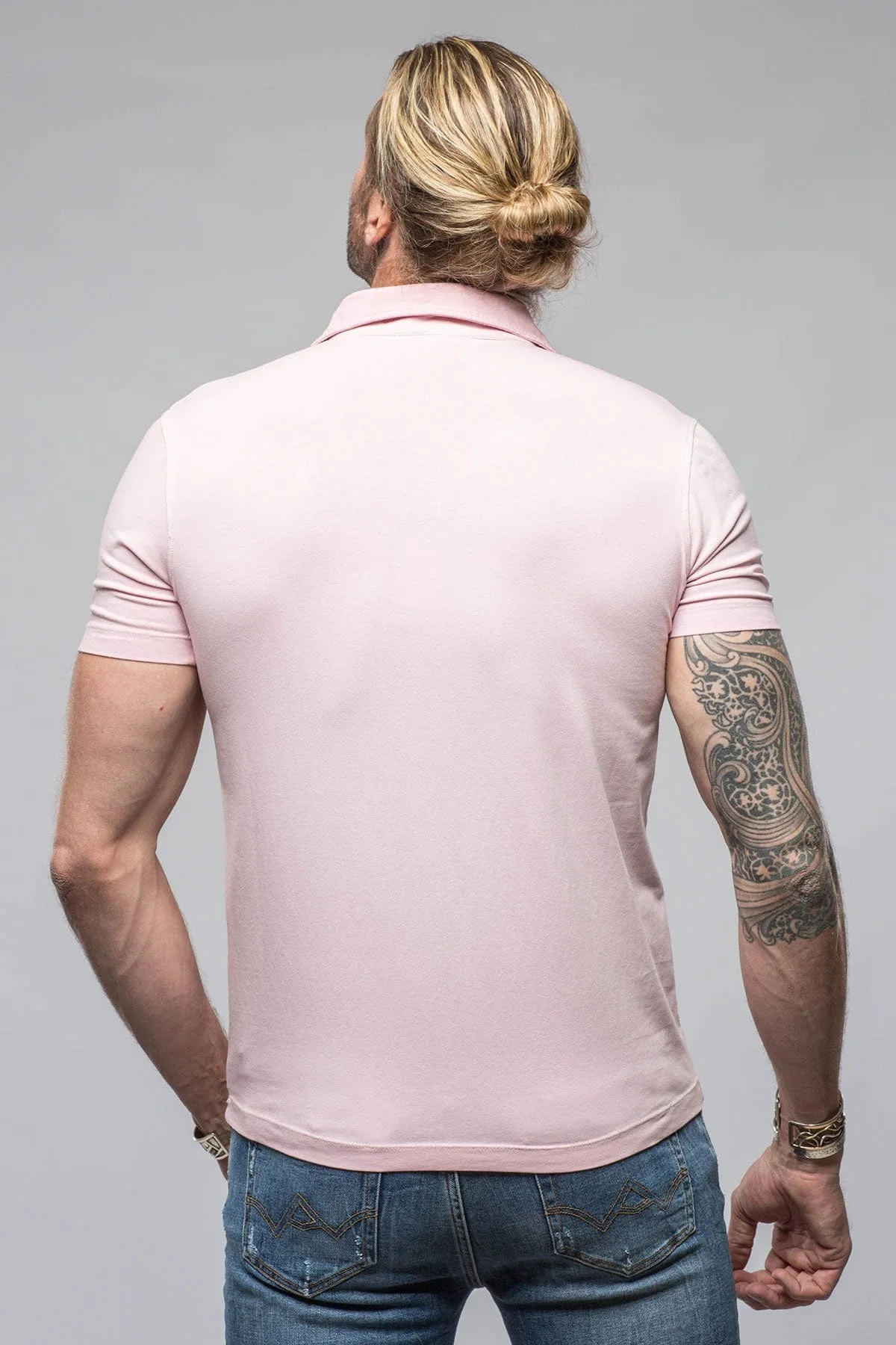 Toulour SS Woven Polo in Pink