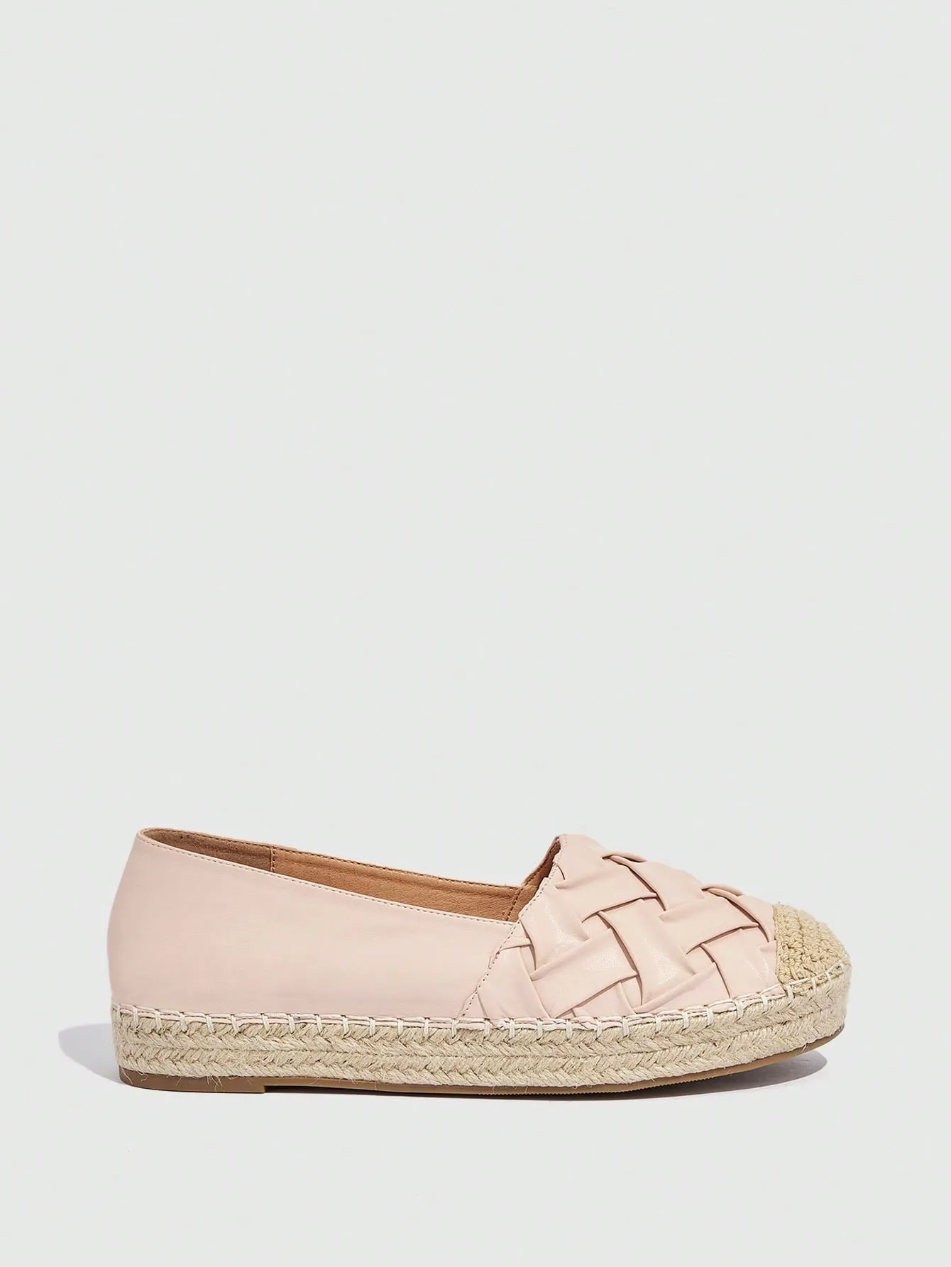 Vacation Brown Espadrille Flats For Women, Braided Detail Flats