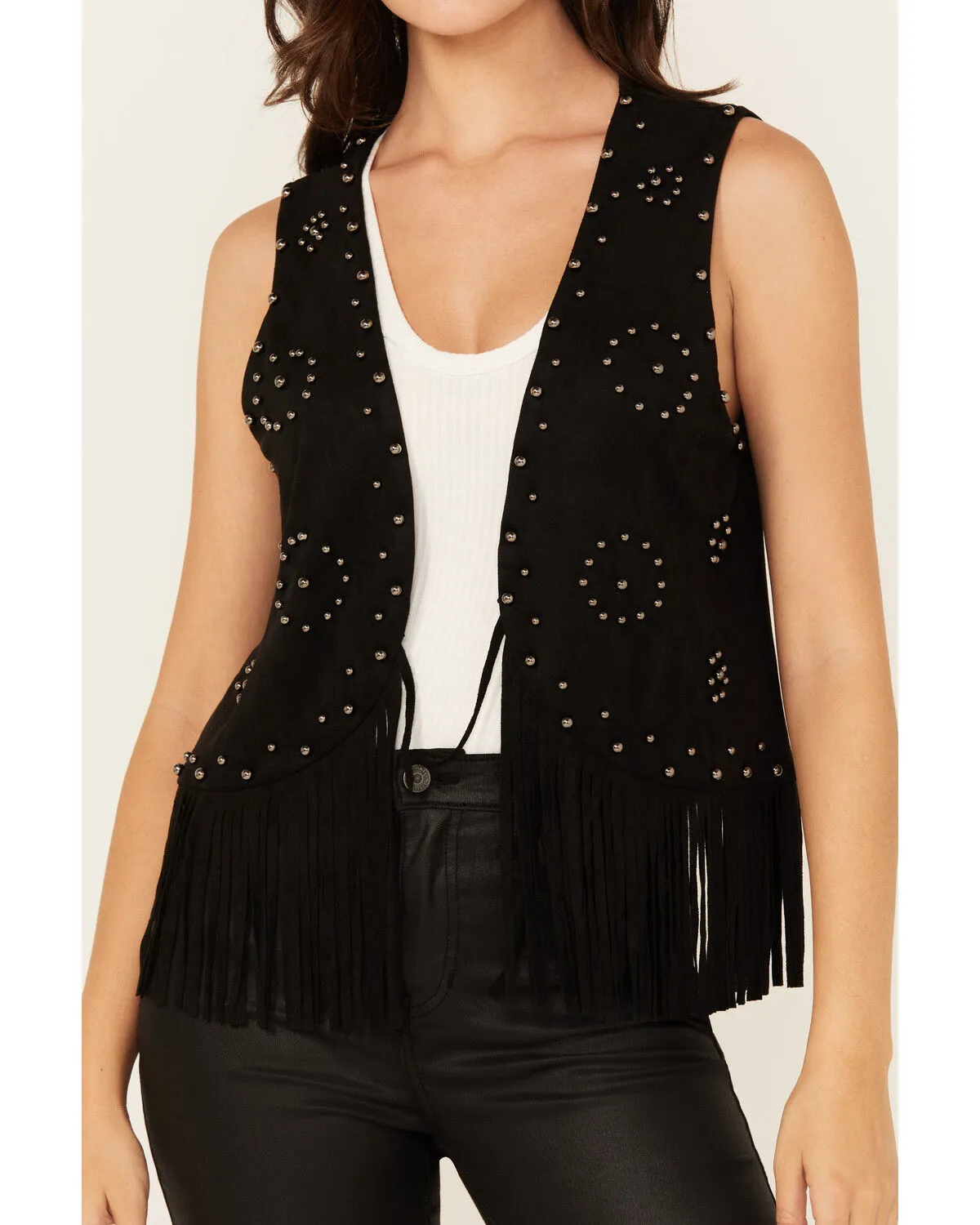 Vocal Women's Studded Faux Suede Vest