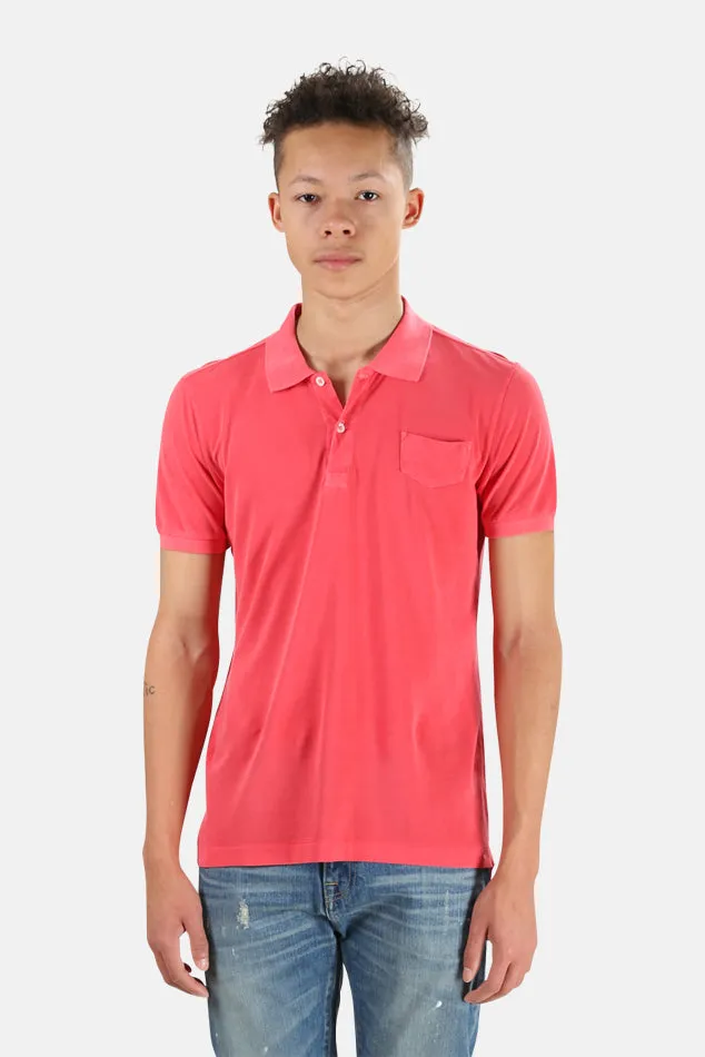 V::ROOM Washed Red Pique Polo