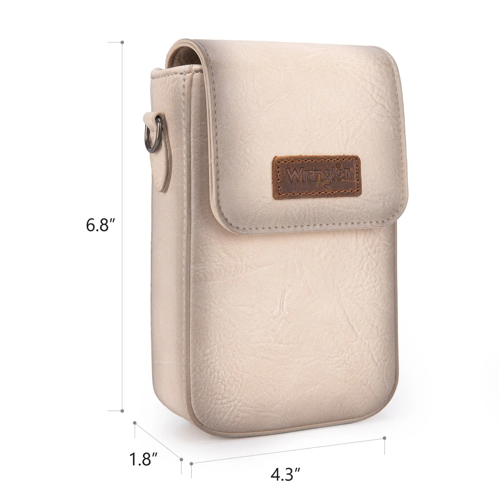 WG118-204  Wrangler Crossbody Cell Phone Purse With Back Card Slots - Tan