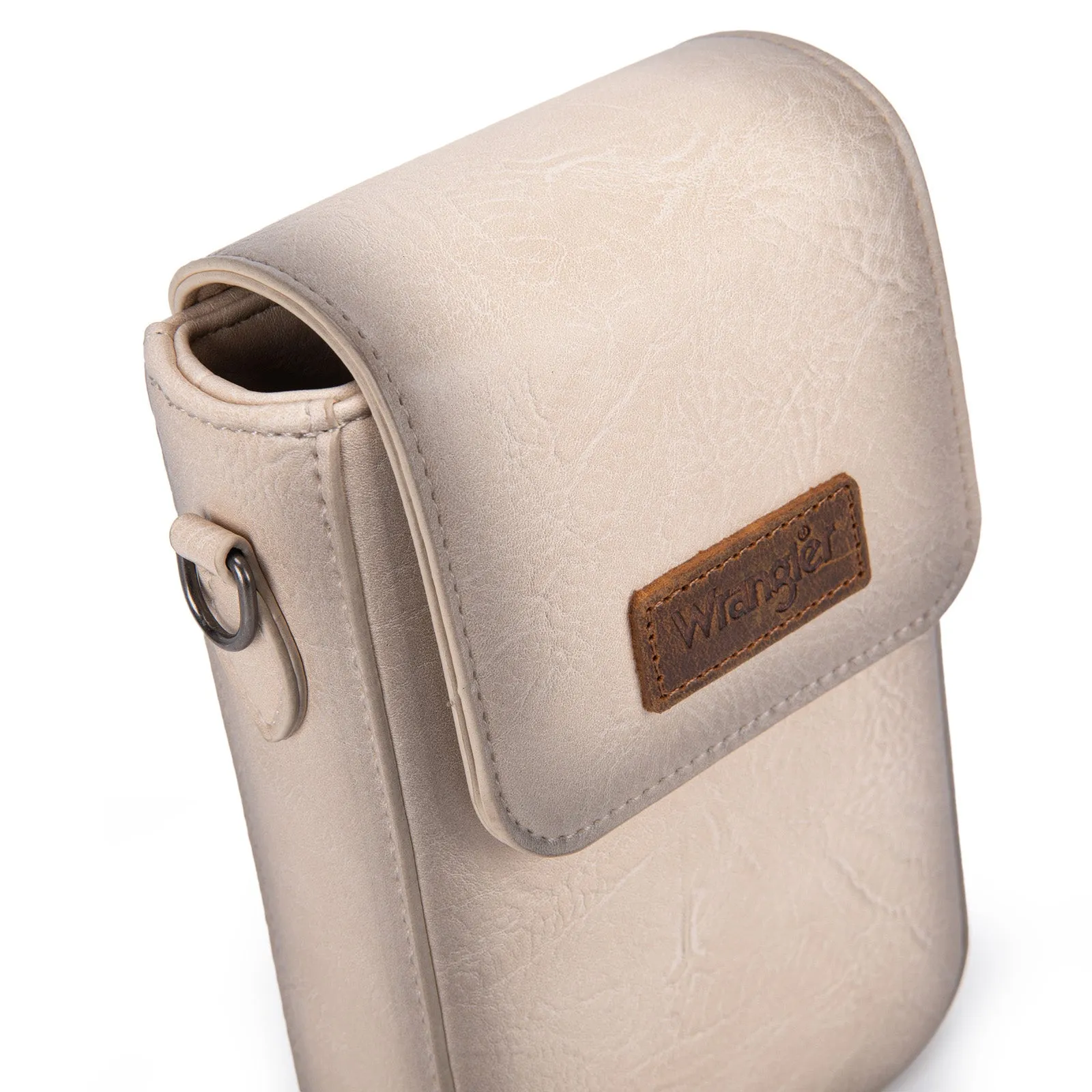 WG118-204  Wrangler Crossbody Cell Phone Purse With Back Card Slots - Tan