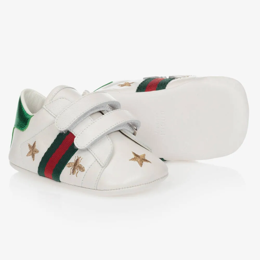 White Leather Baby Trainers