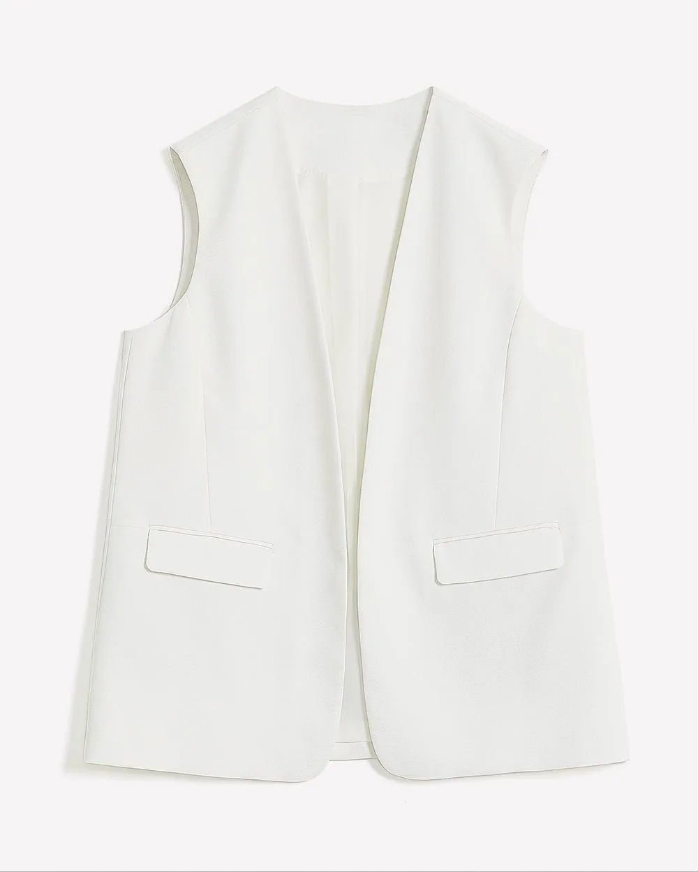 White Sleeveless Vest - Addition Elle