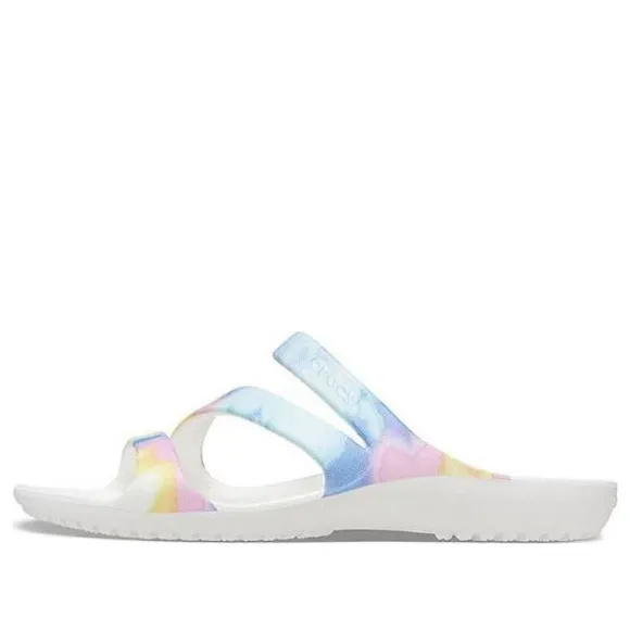 (WMNS) Crocs Swiftwater Crocs Casual Multi-Color Tie Dye Sandals 'White'