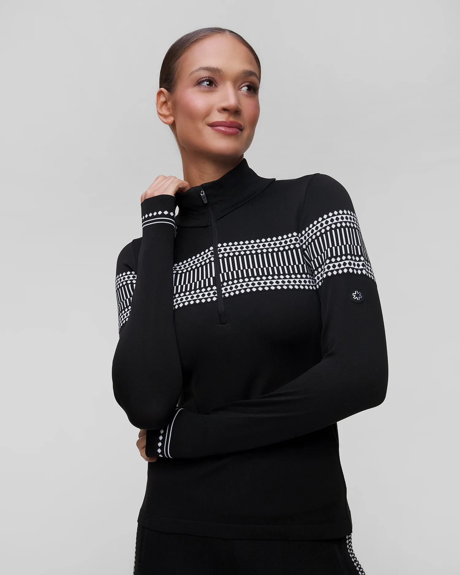 Women's black technical turtleneck Newland Danica N46529-108