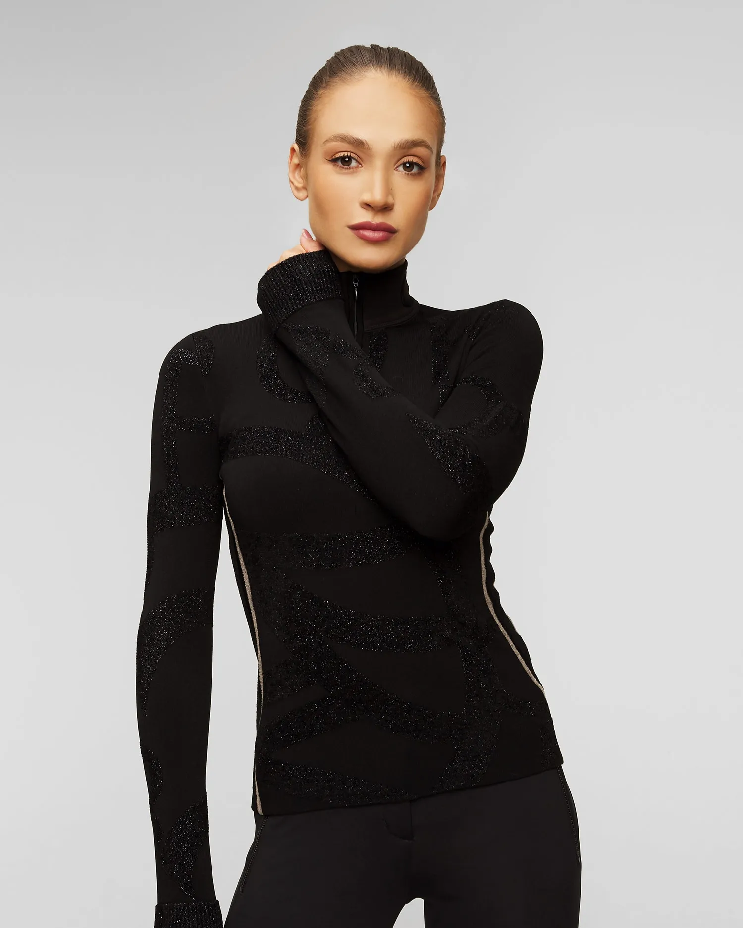 Women's black viscose ski turtleneck Sportalm 1624508801-59