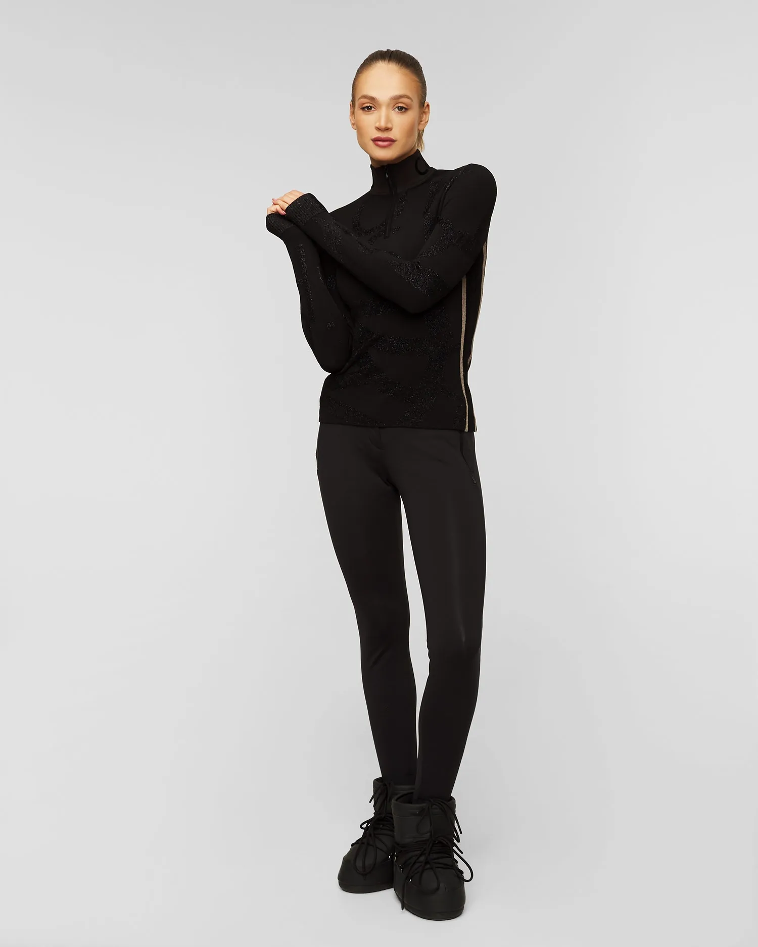 Women's black viscose ski turtleneck Sportalm 1624508801-59