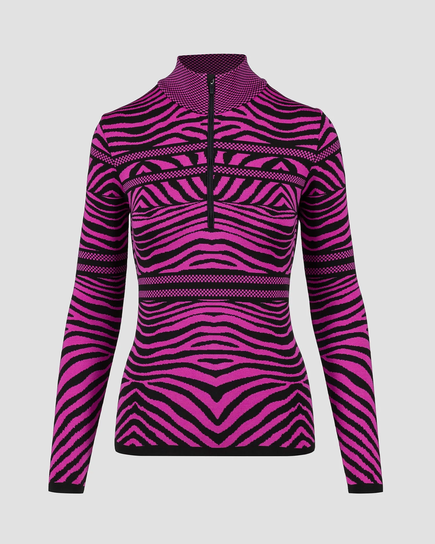 Women's pink zebra ski turtleneck Newland Rainbow N46634-75