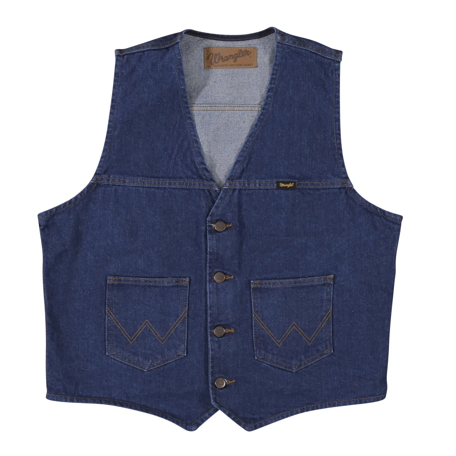 Wrangler Men's Traditional Unlined Button Front Western Denim Vest