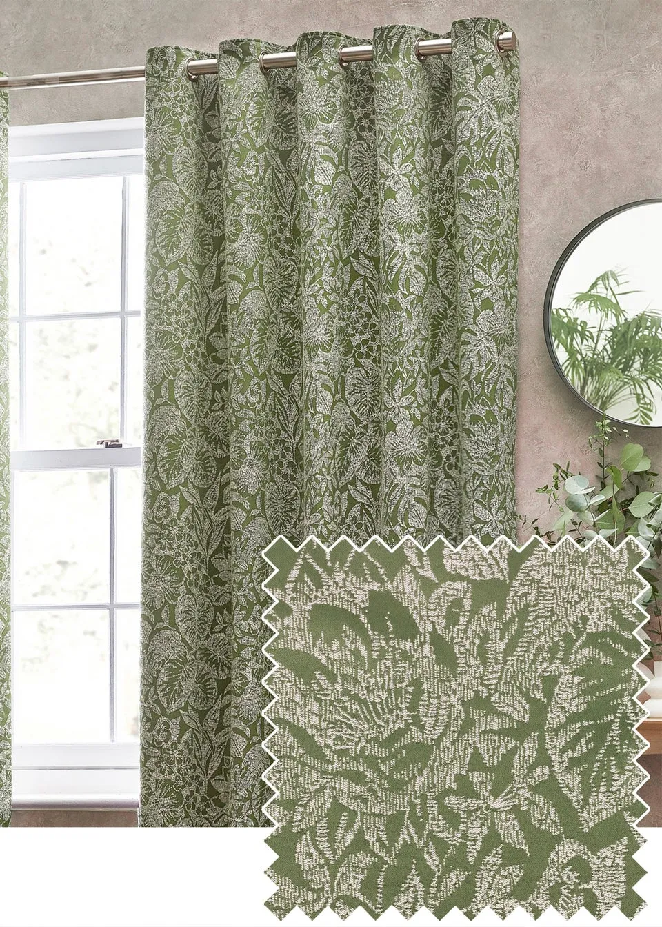 Wylder Nature Bali Botanical Jacquard Eyelet Curtains